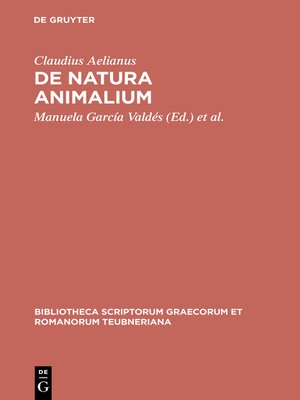 cover image of De natura animalium